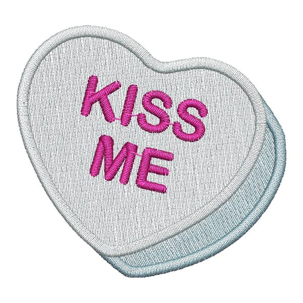 Heart Kiss Me Embroidery