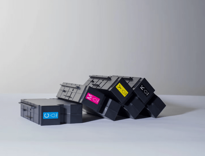 Coloreel ink cartridges for thread coloring. 