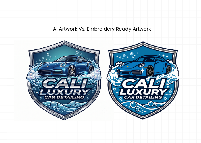 AI Artwork Compared to Embroidery Ready Artwork
